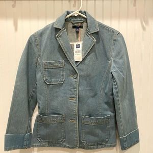 New Gap Blue Jean Blazer Jacket XS Size